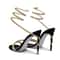 Fashion Crystal Stiletto High Heels Sexy Open Toe Woman Sandals Wedding Party Prom Ankle Strap Shoe 1