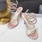 Fashion Crystal Stiletto High Heels Sexy Open Toe Woman Sandals Wedding Party Prom Ankle Strap Shoe 5