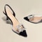 Spring And Autumn Fashion Sexy Banquet Comfortable Crystal Transparent Pointed Toe Women High Heels 1