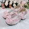 Lolita Style Cute Round Head Jane Pumps With Bow Womens Sweet Party Dress Midi Heels Fashion PU San 1