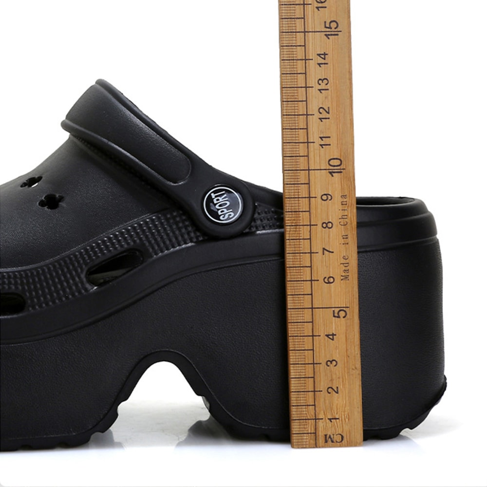 Thick Women Sandals Summer Slippers, High Heel Soft Sole, Waterproof Beach Garden Shoes, Outdoor Hole Shoes for Women