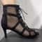 Black Sexy Lace Up Crosstied Women Shoes Comfort High Quality Thin Heels Open Toe Dancing Sandals A 1