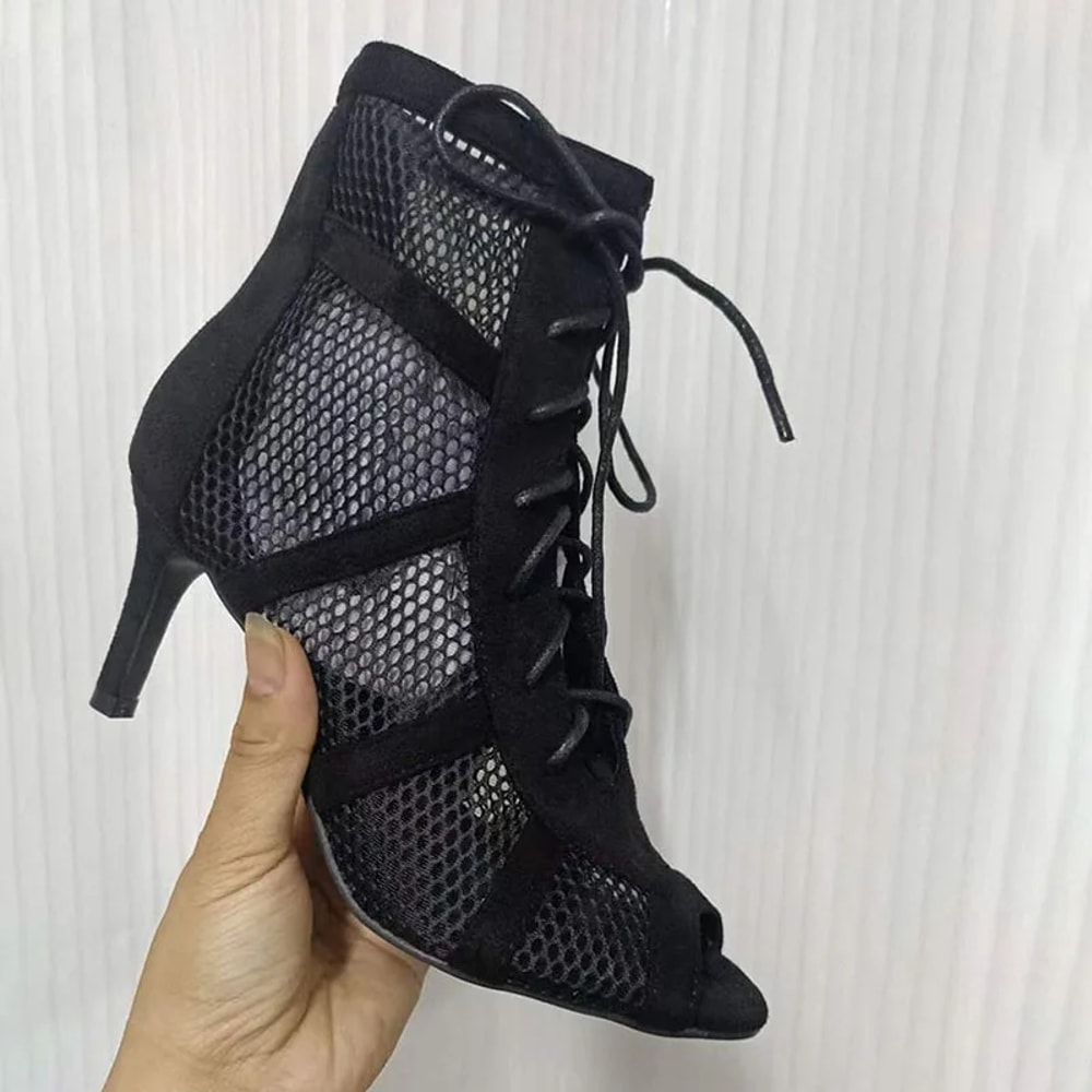Black Sexy Lace Up Crosstied Women Shoes Comfort High Quality Thin Heels Open Toe Dancing Sandals A 2
