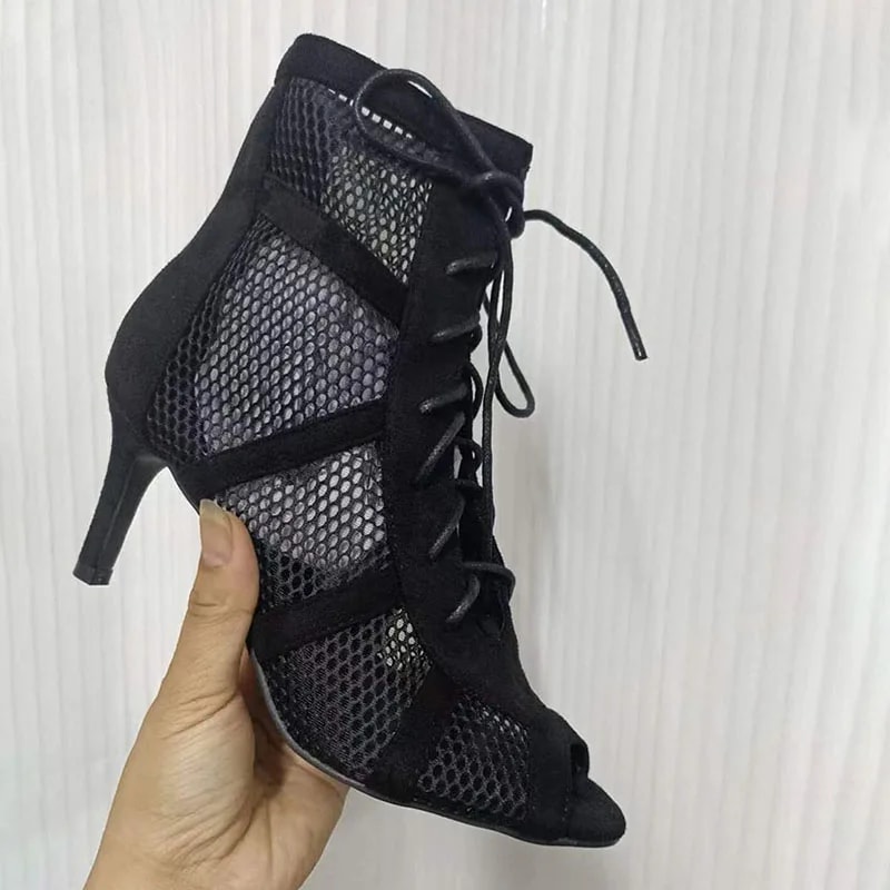 Black Sexy Lace Up Crosstied Women Shoes Comfort High Quality Thin Heels Open Toe Dancing Sandals A 2