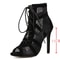 Black Sexy Lace Up Crosstied Women Shoes Comfort High Quality Thin Heels Open Toe Dancing Sandals A 5