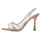 Women Summer Rhinestone Slingback Pumps, Office Lady Transparent Heeled Sandals, Elegant Pointed Toe Female
