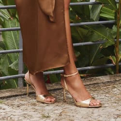 gold patent leather ankle buckle high heeled sandals, sexy square toe open toe high heels, women's summer fashion party