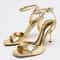 Gold Patent Leather Ankle Buckle High Heeled Sandals Sexy Square Toe Open Toe High Heels Womens Sum 4