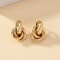 Gold Silver Color Knot Stud Earring For Women Shiny Trendy Earrings Cute Daily Wear Jewellery Fashi 3