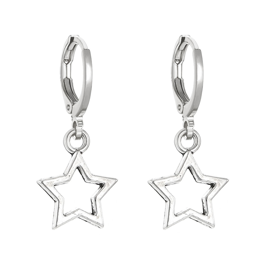 Creative Star Hoop Earrings Fashion Simple Earrings Cute Mini Little Star Gifts For Women Holiday J 4
