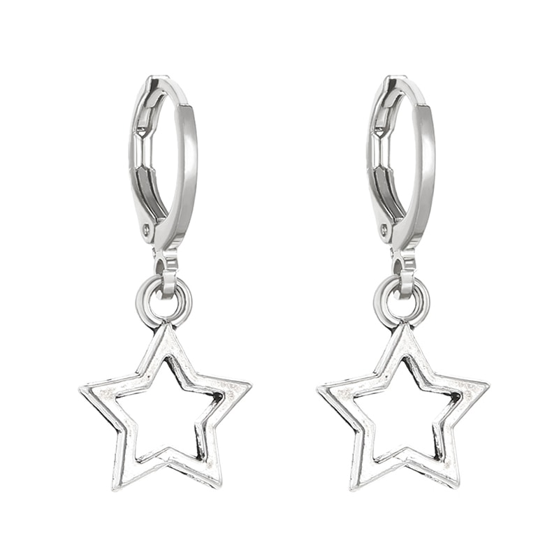 Creative Star Hoop Earrings Fashion Simple Earrings Cute Mini Little Star Gifts For Women Holiday J 4