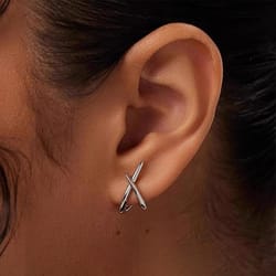 trendy gold color cross stud earrings for women, simple minimalist fashion jewellery, dainty party gifts