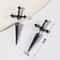Hip Hop Cross Sword Stud Earrings For Women Classic Crystal Stone Jewelry Silver Ox Gold Black Colo 3