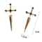 Hip Hop Cross Sword Stud Earrings For Women Classic Crystal Stone Jewelry Silver Ox Gold Black Colo 4