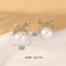 Womens Silver Needle Bow Earrings Studded With Diamond Pearl Highend Fashionable And Refreshing Des 1