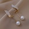 Womens Silver Needle Bow Earrings Studded With Diamond Pearl Highend Fashionable And Refreshing Des 3