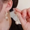 Womens Silver Needle Bow Earrings Studded With Diamond Pearl Highend Fashionable And Refreshing Des 5