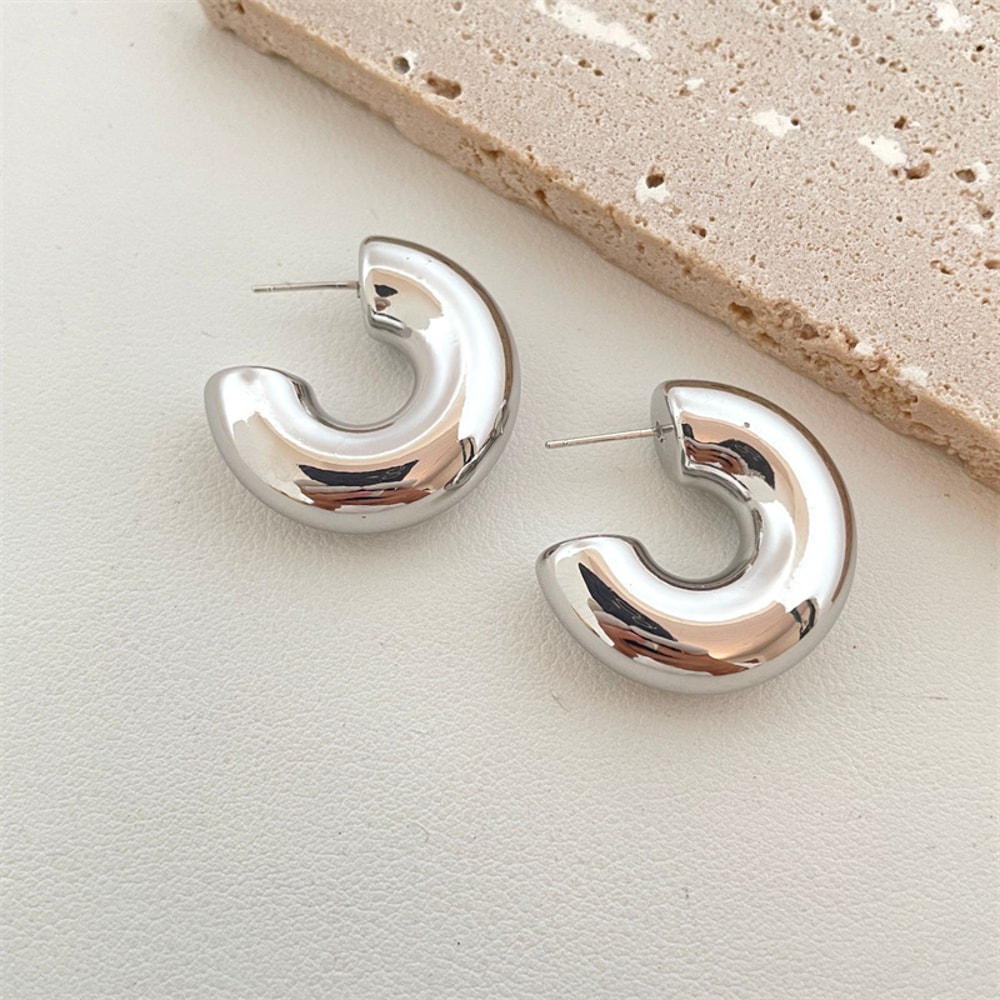 Vintage Drop Earrings For Women Gold Plated Stainless Steel Thick Teardrop Earring Statement Weddin 1