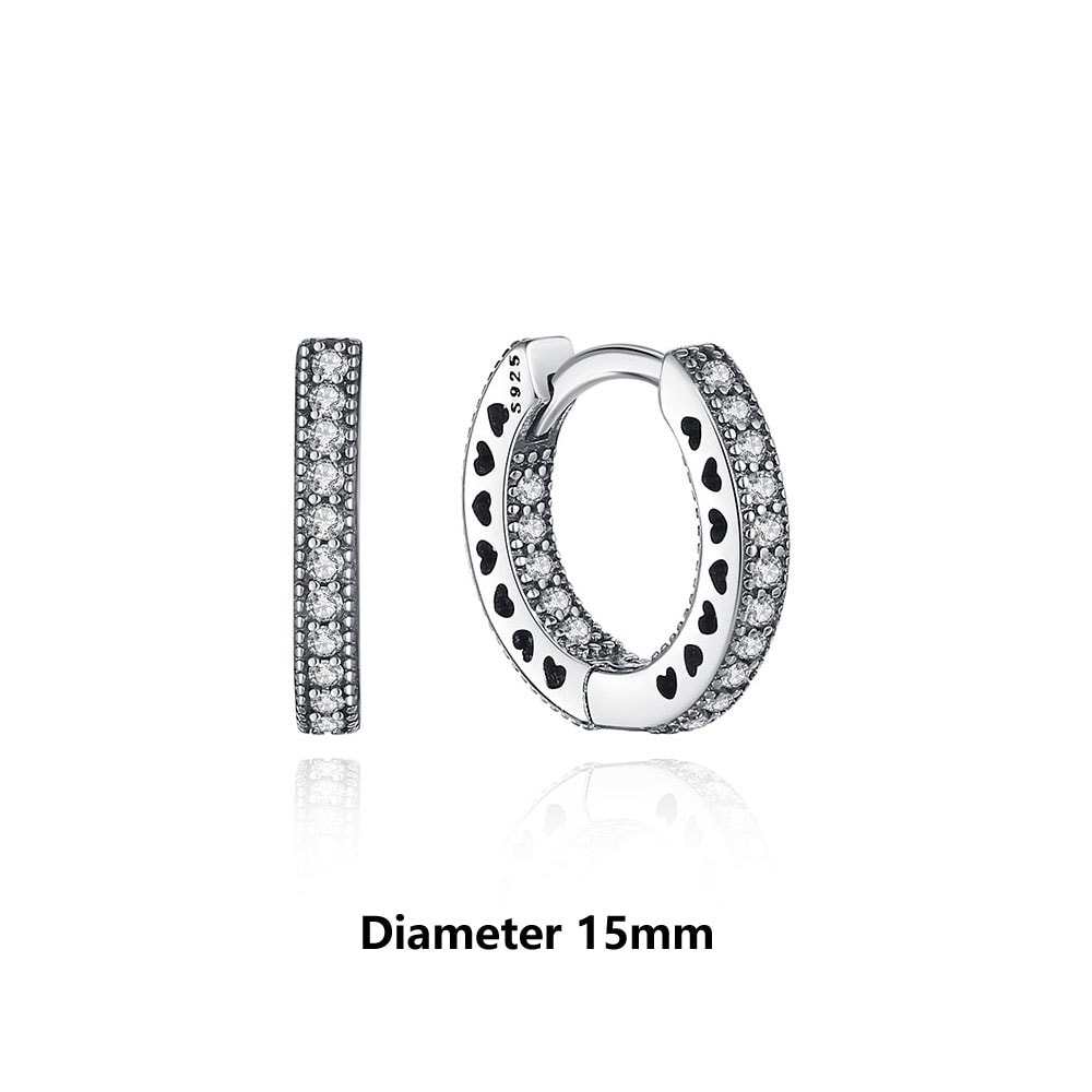 Sterling Silver Earrings Stud Hoop Crystal Earrings For Women Rose Gold Crown Heart Infinity Bee Ea 11