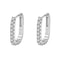 Fashion Sterling Silver Zircon Circle Hoop Earrings For Women Luxury Crystal Jewellery Wedding Par 4