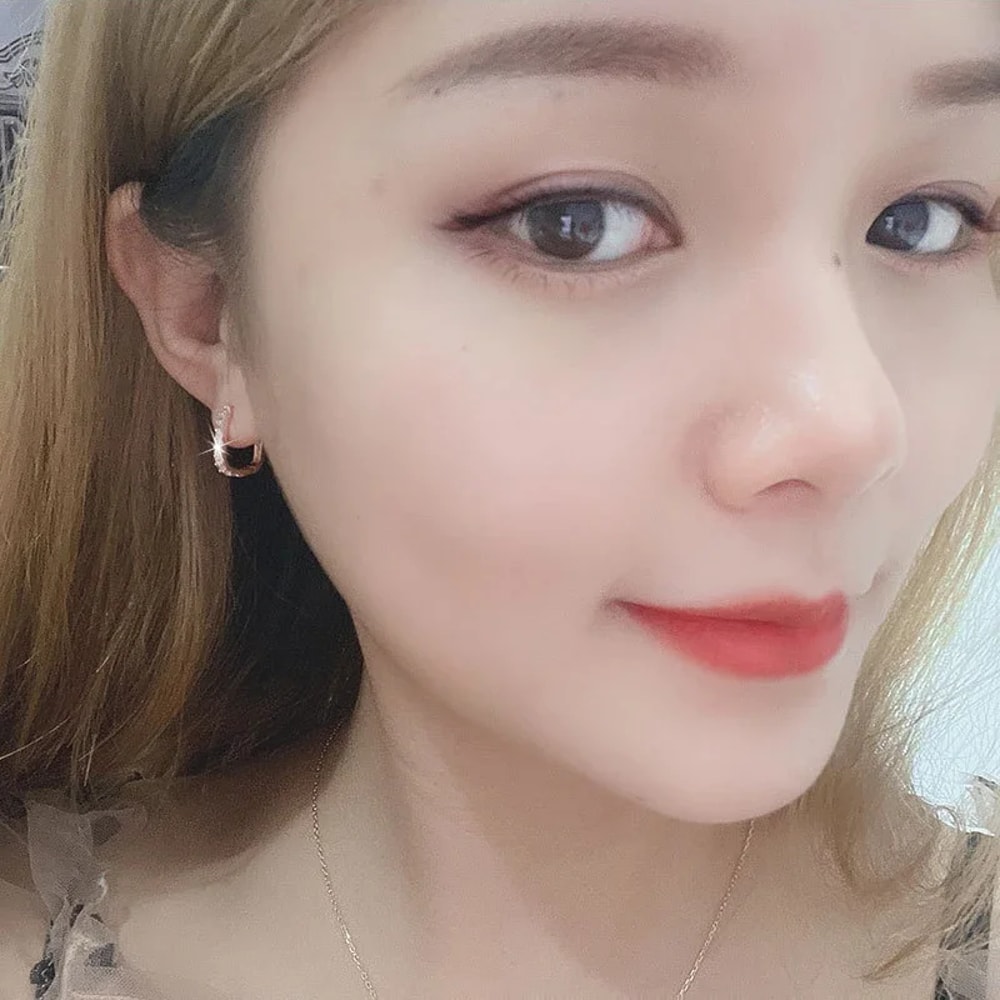 Fashion Sterling Silver Zircon Circle Hoop Earrings For Women Luxury Crystal Jewellery Wedding Par 0