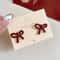 Retro Style Red Bow Knot Stud Earrings For Women Simple Ear Rings Ballet Ribbon Aesthetics Elegant 4