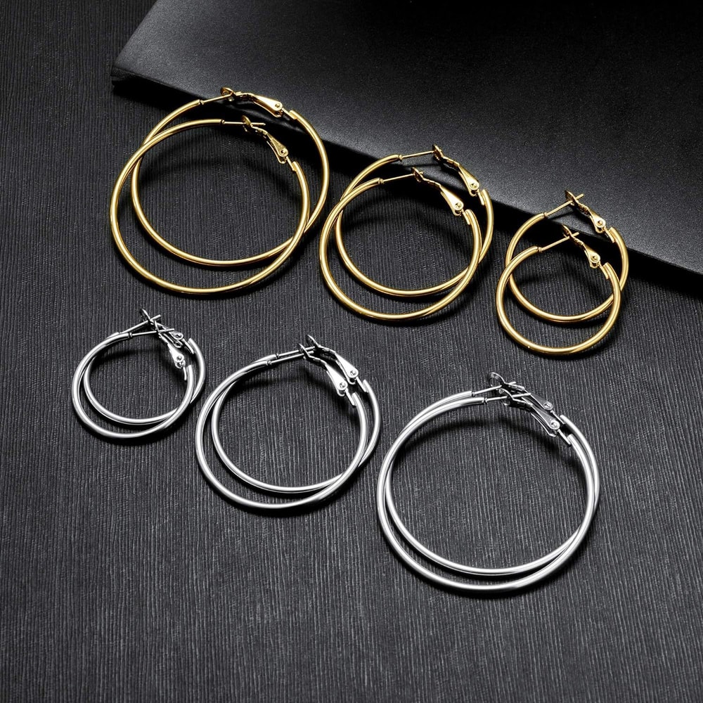 Smooth Open Hoop Earrings For Women And Men Stainless Steel Ears Jewellery Perfect Birthday Gifts P 3