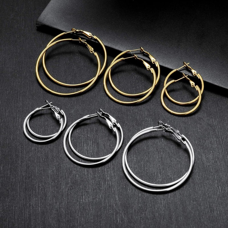 Smooth Open Hoop Earrings For Women And Men Stainless Steel Ears Jewellery Perfect Birthday Gifts P 3