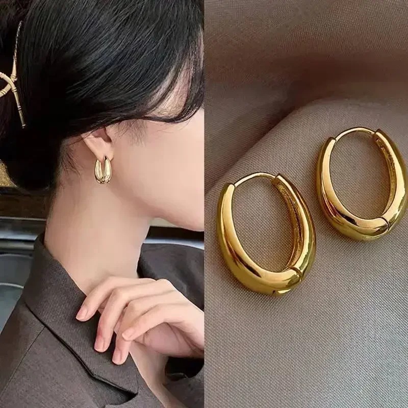 Fashion Metal Drop Earrings For Women Vintage Hoop Earring Trend Classic Party Wedding Pendant Jewe 1