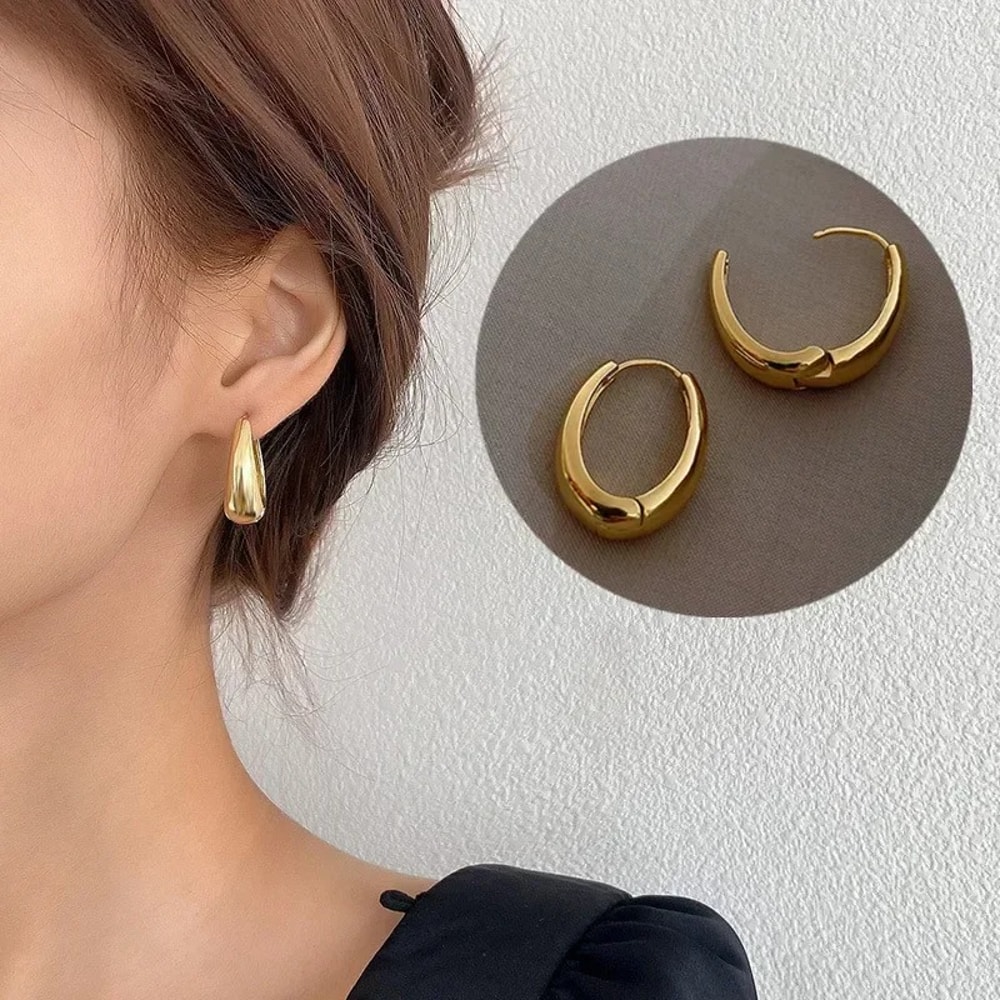 Fashion Metal Drop Earrings For Women Vintage Hoop Earring Trend Classic Party Wedding Pendant Jewe 4