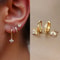 Trendy Stainless Steel Flower Drop Earring Set Crystal Zircon Dangle Earring For Women Elegant Pier 10