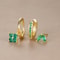 Stainless Steel Green Crystal Zircon Hoop Earrings Set For Women Geometric Cartilage Piercing Fashi 5
