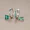 Stainless Steel Green Crystal Zircon Hoop Earrings Set For Women Geometric Cartilage Piercing Fashi 8