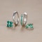 Stainless Steel Green Crystal Zircon Hoop Earrings Set For Women Geometric Cartilage Piercing Fashi 8