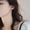 Cute Heart Earrings Bling Zircon Vintage Dark Green Gold Color Earring For Women Fashion Jewellery
