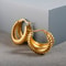 Hoop Earrings For Women Trendy Golden Stainless Steel Elegant Jewellery For Women New Fashion Earri 0