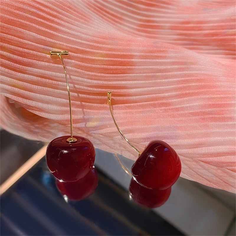 Cute Cherry Fruit Acrylic Earrings Fashion Able Resin Cherry Earrings For Women Trendy Jewellery Ac 2