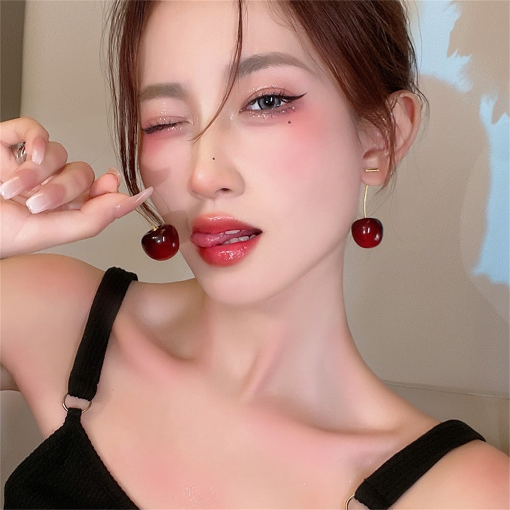 Cute Cherry Fruit Acrylic Earrings Fashion Able Resin Cherry Earrings For Women Trendy Jewellery Ac 3