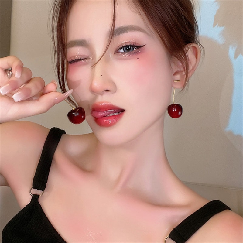 Cute Cherry Fruit Acrylic Earrings Fashion Able Resin Cherry Earrings For Women Trendy Jewellery Ac 3