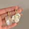 Fashion Unique Glossy Shell Flower Pendant Earrings For Women Pearl Earrings With Sweet Design Perf 7