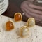 Vintage Coffee Color Square Resin Stud Earrings Fashion Metal Geometric Jewellery For Women Irregul 1