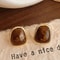 Vintage Coffee Color Square Resin Stud Earrings Fashion Metal Geometric Jewellery For Women Irregul 2
