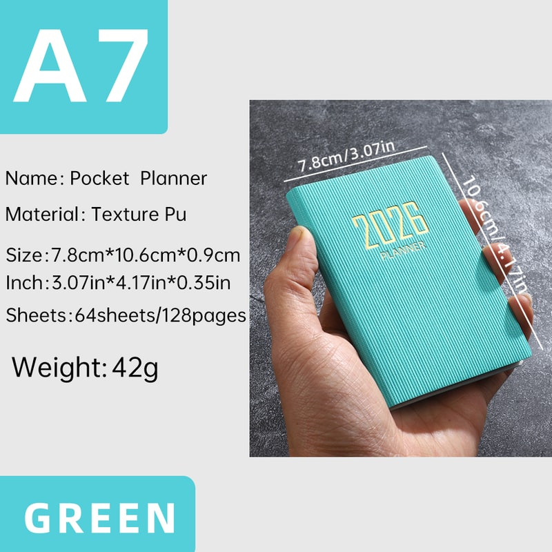 English Planner Book Mini Portable Pocket Daily Schedule Book Thin Weekly Calendar For Busy Lifesty 2