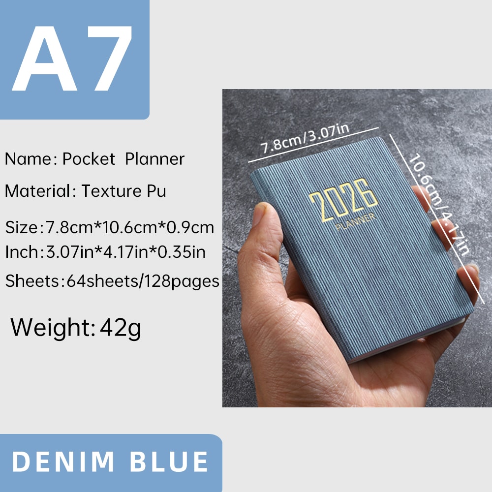 English Planner Book Mini Portable Pocket Daily Schedule Book Thin Weekly Calendar For Busy Lifesty 3