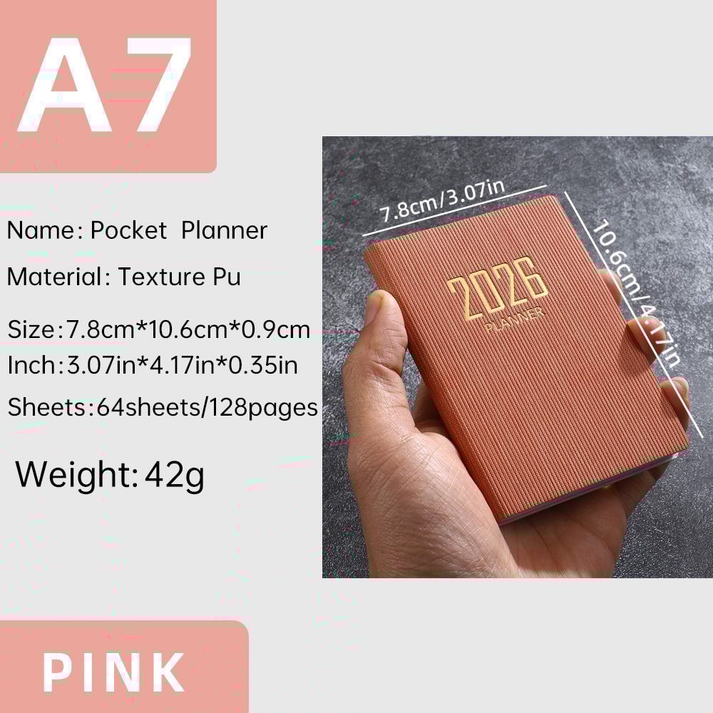 English Planner Book Mini Portable Pocket Daily Schedule Book Thin Weekly Calendar For Busy Lifesty 5