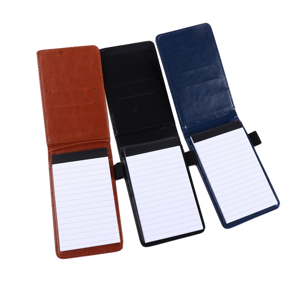 Leather Cover Pocket Planner Small Notepad Notebook Business Diary Office Stationery School Memos N 0