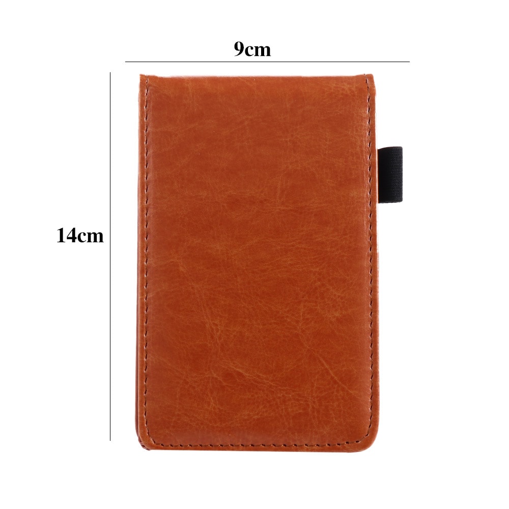 Leather Cover Pocket Planner Small Notepad Notebook Business Diary Office Stationery School Memos N 5