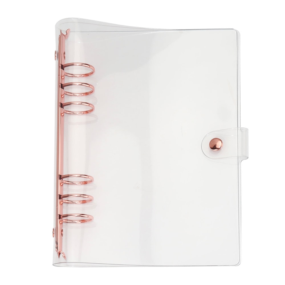Transparent Diary Binder Loose Leaf Notebook Planner Journal Cover Office Stationery Supplies Note 6