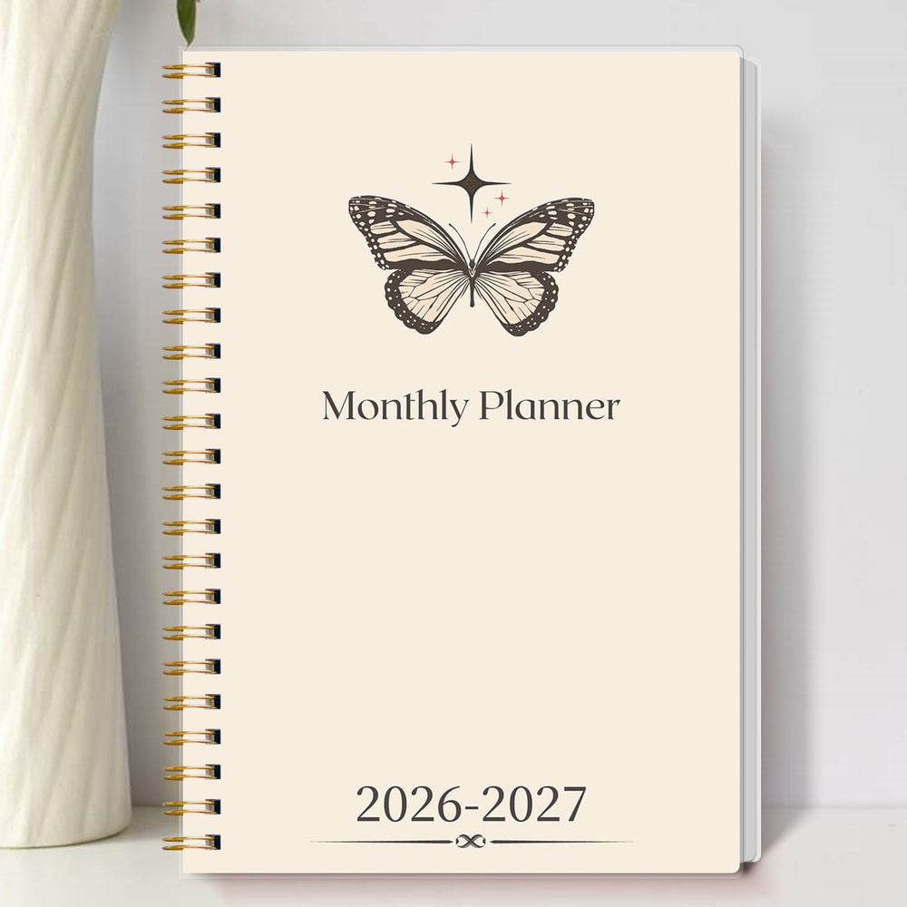 Weekly Monthly Planner Spiral Organizer With Calendar Notes School Office Supplies 1