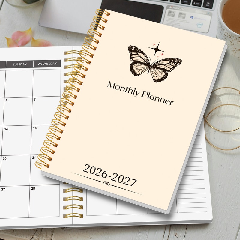 Weekly Monthly Planner Spiral Organizer With Calendar Notes School Office Supplies 2